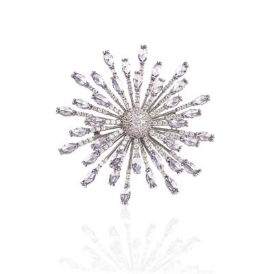 Light purple Fireworks Brooch clear Sky Fireworks Heavy Industry Luxurious Temperament Chest Flower Coat Suit Accessories