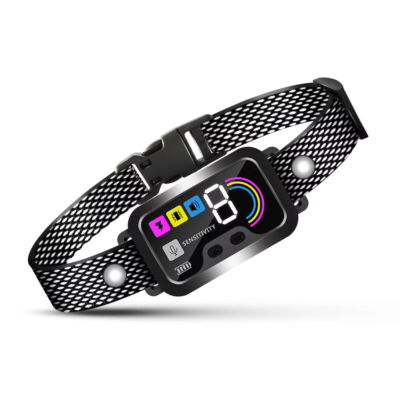 Smart Dog Anti Bark Collar, Rechargeable No Shock Barking Control Device, IP67 Waterproof, Adjustable Vibration & Beep, 0.01s Chip Response, for All Breeds
