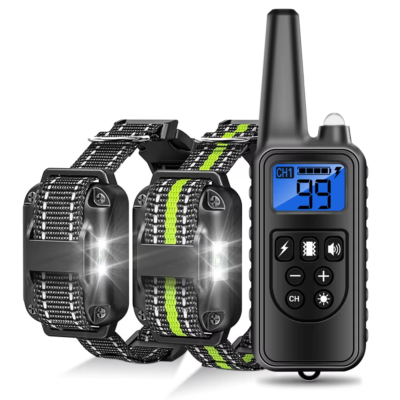 PetSmart 800m Rechargeable Dog Training Collar with Remote, Waterproof Stop Barking Shock Collar for Small to Large Dogs