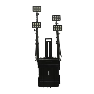 Portable 11500LM LED Mobile Light Tower for Emergency Rescue & Construction Site, IP65 Waterproof Telescopic Mast Work Light