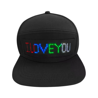 Smart Programmable LED Baseball Cap - Multi-Language Scrolling Message, APP Controlled Rechargeable Light Up Hat for Parties, Concerts & Events