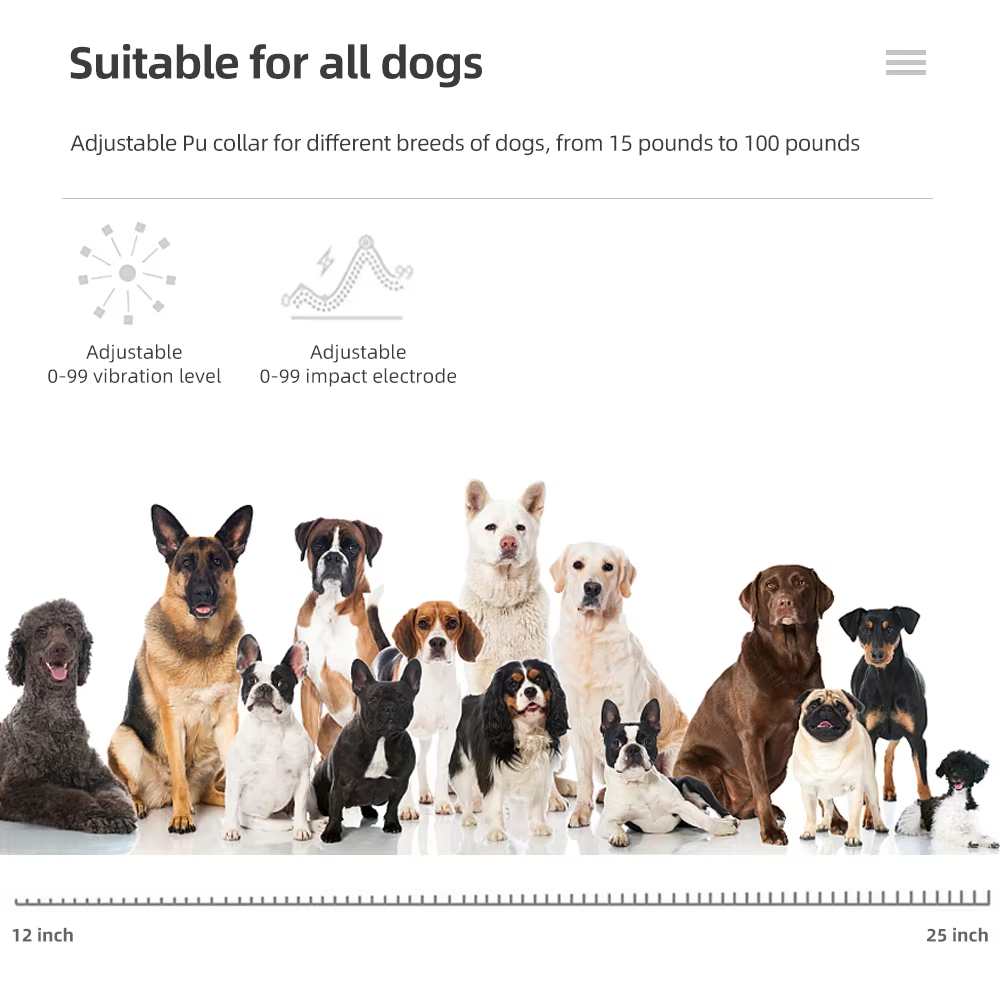 Dog training collar suitable for all dog breeds from small to large sizes