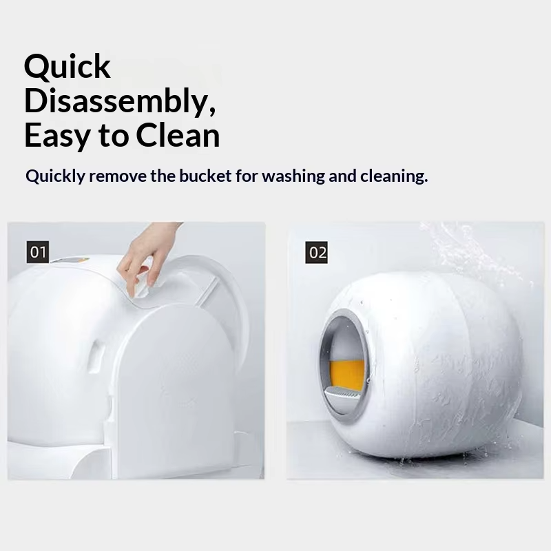 Automatic cat litter box with quick disassembly and easy to clean design