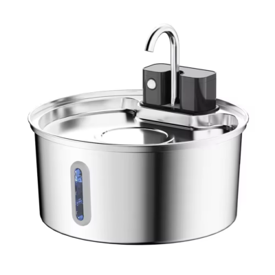 Smart Wireless Stainless Steel Cat Water Fountain – Rechargeable Automatic Drinking Fountain for Pets